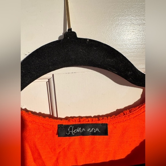 Stella Nova Barbara Joe Dress Eyelet Ruffle Maxi Size 36 US Small Orange Red EUC - Picture 8 of 10